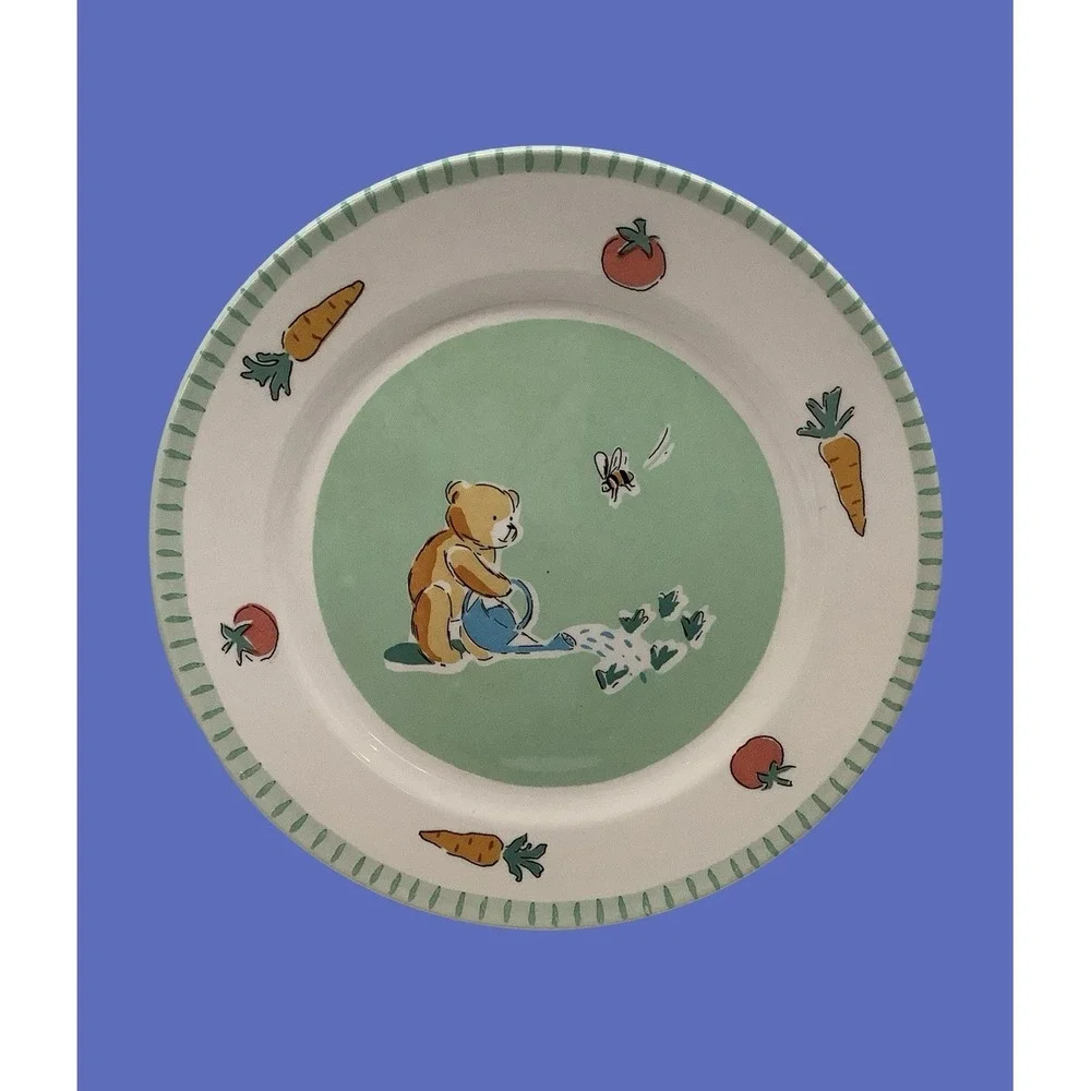 Baby Ceramic Dish Set IKEA Childs Plate Bowl & Cup Set Teddy Bear Theme Dishes
